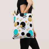 Tote Bag Simple Blue Black Gold Abstrait sans couture Motif (De près)