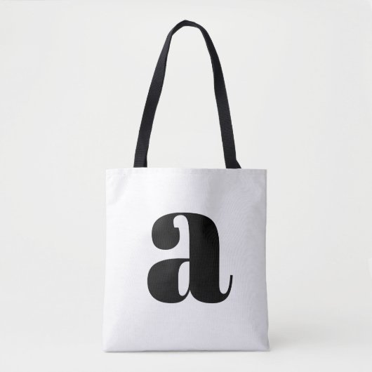 Tote Bag Simple Boho Blanc Gras Rétro Monogramme initial (Devant)