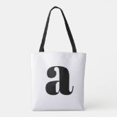 Tote Bag Simple Boho Blanc Gras Rétro Monogramme initial (Dos)