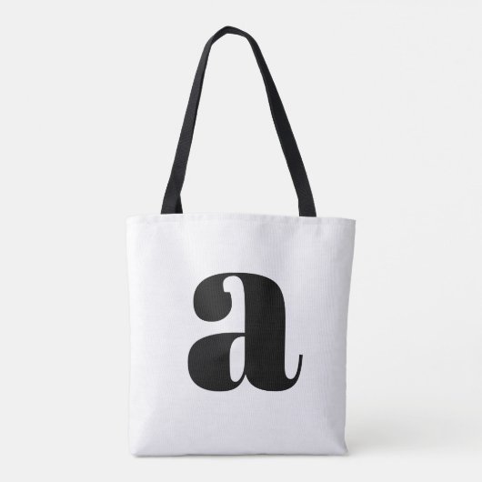 Tote Bag Simple Boho Blanc Gras Rétro Monogramme initial (Dos)