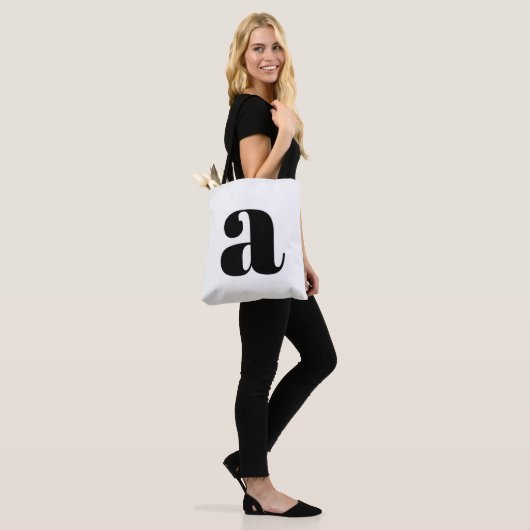 Tote Bag Simple Boho Blanc Gras Rétro Monogramme initial (Sur le modèle)