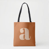 Tote Bag Simple Boho Terracotta Bold Retro Monogramme initi (Devant)
