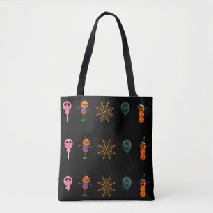 Tote Bag Simple Citrouille d'Halloween face fantôme flippan