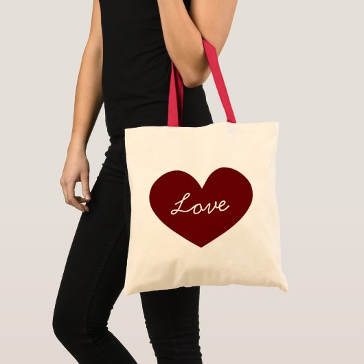 Tote Bag Simple coeur rouge mignon amour (Devant (produit))