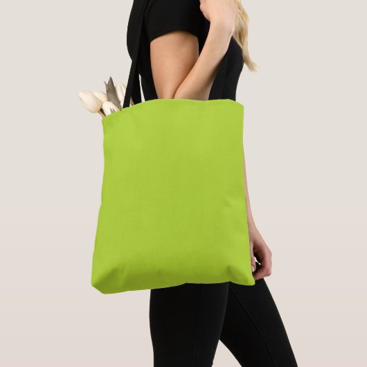 Tote Bag Simple couleur solide clair acide vert citron (De près)
