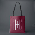 Tote Bag Simple Couples | White & Burgundy<br><div class="desc">Classy,  bold et moderne.</div>