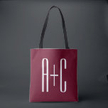 Tote Bag Simple Couples | White & Burgundy<br><div class="desc">Classy, bold et moderne.</div>