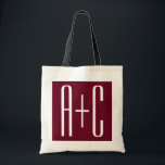 Tote Bag Simple Couples | White & Burgundy<br><div class="desc">Classy,  bold et moderne.</div>