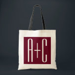 Tote Bag Simple Couples | White & Burgundy<br><div class="desc">Classy,  bold et moderne.</div>