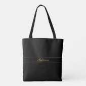 Tote Bag Simple Customizable Gold & Black Text Design  (Dos)