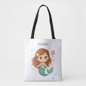 Tote Bag Simple cute little mermaid (Devant)