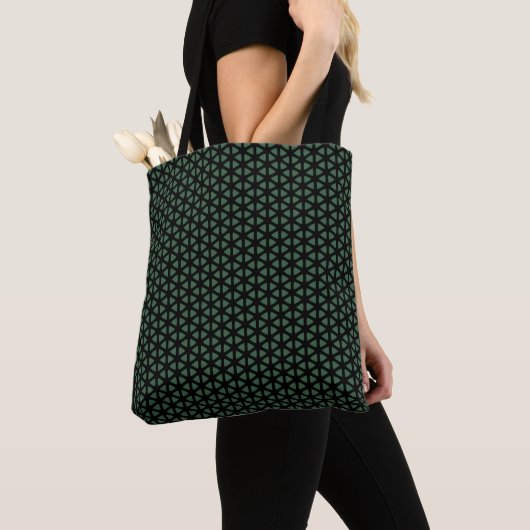 Tote Bag Simple dark green and black line patterned Tote (De près)