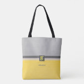 Tote Bag Simple deux tons jaune et gris Initiales Monogramm (Dos)