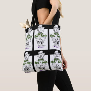 Tote Bag Simple Éffrayant Halloween Famille Happy Howl-owee