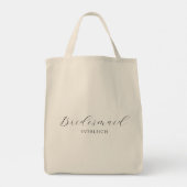 Tote Bag Simple Élégant Script Bridesmaid Nom personnalisé (Dos)