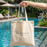 Tote Bag Simple Élégante Carte d'identité personnalisée Fou<br><div class="desc">Ce charmant sac fourre-tout minimaliste de style bridesmaid sera idéal pour les mariages,  vous remercier des cadeaux ou des faveurs.</div>