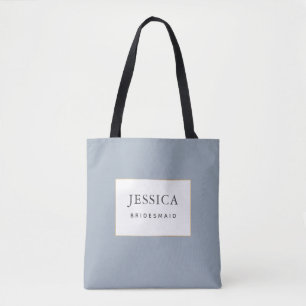 Tote Bag Simple élégante femme de chambre bleue Dusty Gold