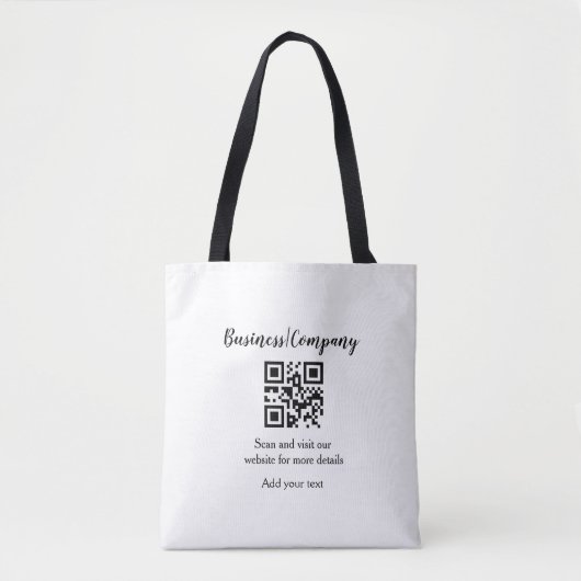 Tote Bag Simple entreprise site web code-barres QR ajouter (Devant)