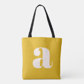 Tote Bag Simple été jaune gras rétro Monogramme initial (Dos)
