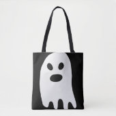 Tote Bag Simple fantôme blanc d'Halloween (Devant)