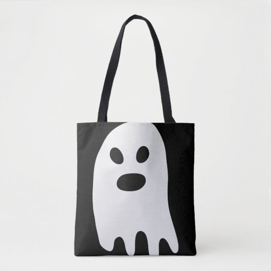 Tote Bag Simple fantôme blanc d'Halloween (Devant)