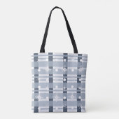 Tote Bag Simple Flocons Bleu Carreaux (Dos)