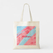 Tote Bag simple initial letter mongram add your name red b (Dos)