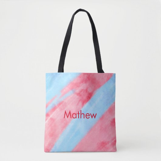 Tote Bag simple initial letter mongram add your name red b (Devant)