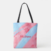 Tote Bag simple initial letter mongram add your name red b (Dos)