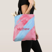 Tote Bag simple initial letter mongram add your name red b (De près)