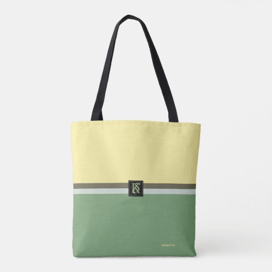 Tote Bag Simple Jaune clair et Asperges Vert Deux Tons (Dos)