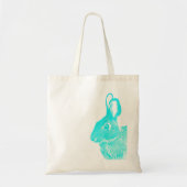Tote Bag Simple lapin bleu-vert de Pâques (Devant)