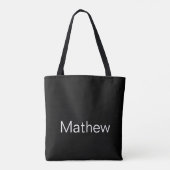 Tote Bag simple lettre initiale monogramme ajouter votre no (Dos)