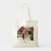 Tote Bag Simple Love Script Personnalisé Couple Photo (Devant)