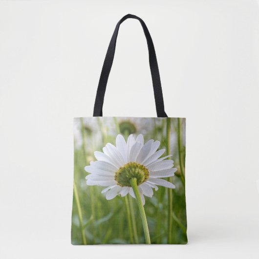 Tote Bag simple marguerite blanche dans le champ (Devant)