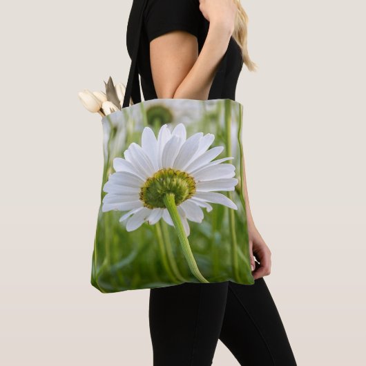 Tote Bag simple marguerite blanche dans le champ (De près)