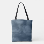 Tote Bag Simple Marine Bleu Marbre subtil Monogramme modern (Dos)