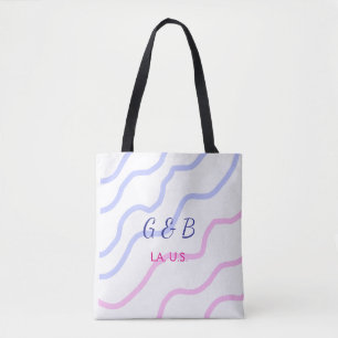 Tote Bag SIMPLE MINIMAL ajoutez le nom de votre couple nom