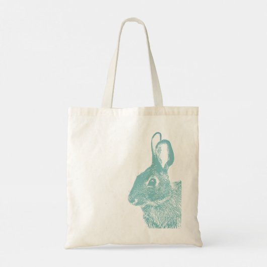 Tote Bag Simple minimal double face vert et bleu lapin (Dos)