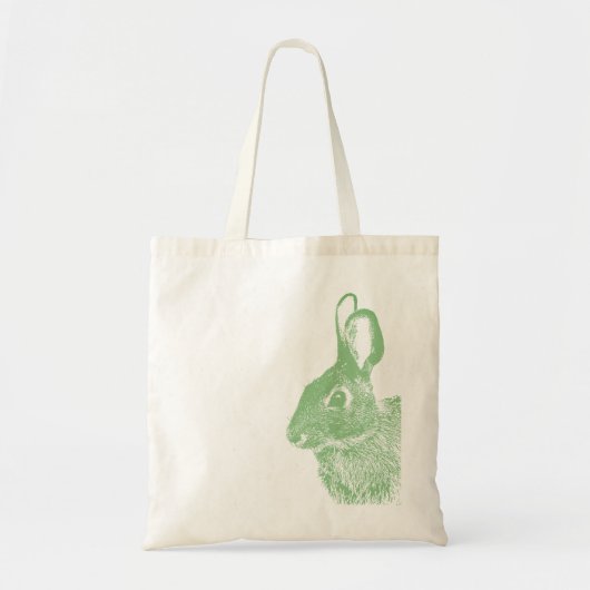 Tote Bag Simple minimal double face vert et bleu lapin (Devant)
