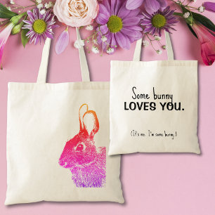 Tote Bag Simple minimaliste Arc-en-ciel coloré lapin de Pâq