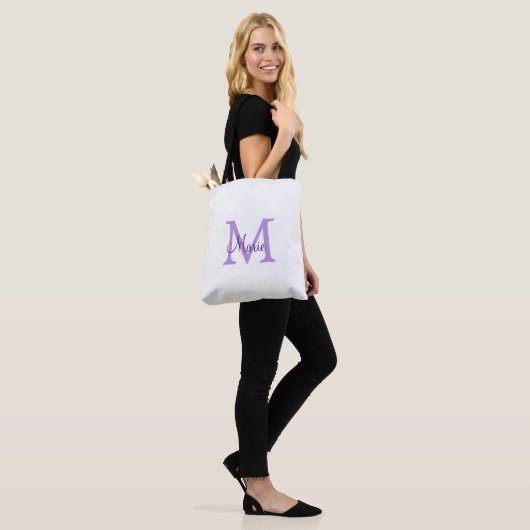 Tote Bag simple minimum ajouter nom monogramme rose    redj (Sur le modèle)