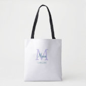 Tote Bag simple minimum ajouter nom monogramme violet vert (Devant)
