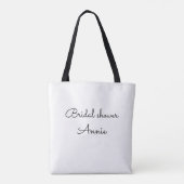 Tote Bag simple minimum ajouter votre nom texte douche nupt (Dos)