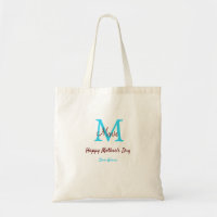 simple minimum jour mère bleu monogramme rose nom
