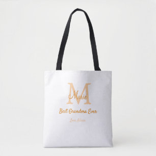 Tote Bag simple minimum meilleur grand-mère jamais orange m