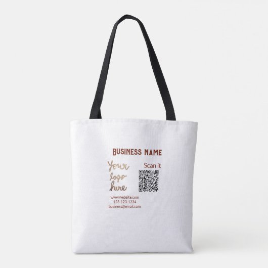 Tote Bag Simple minimum q r code ajouter logo code d'analys (Dos)