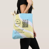 Tote Bag Simple minimum q r code ajouter logo code d'analys (De près)