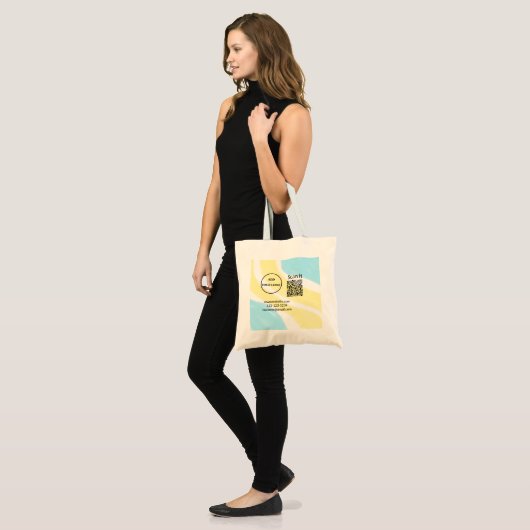 Tote Bag Simple minimum q r code ajouter logo code d'analys (Devant (modèle))
