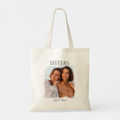 Tote Bag Simple moderne Calligraphie Soeurs Photo (Dos)